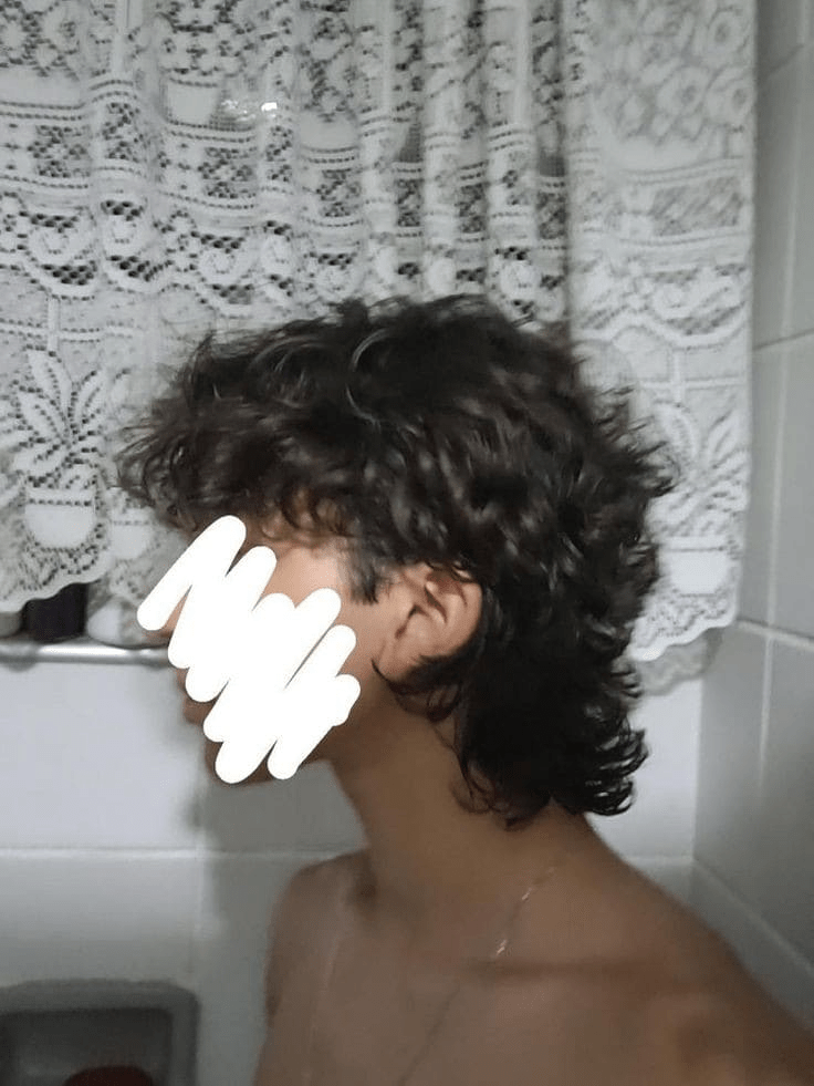 Curly wolf cut men