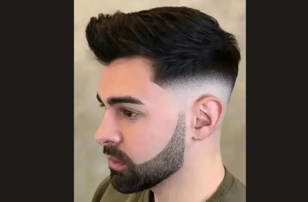 Comb on Top of a Middle Fade Haircut