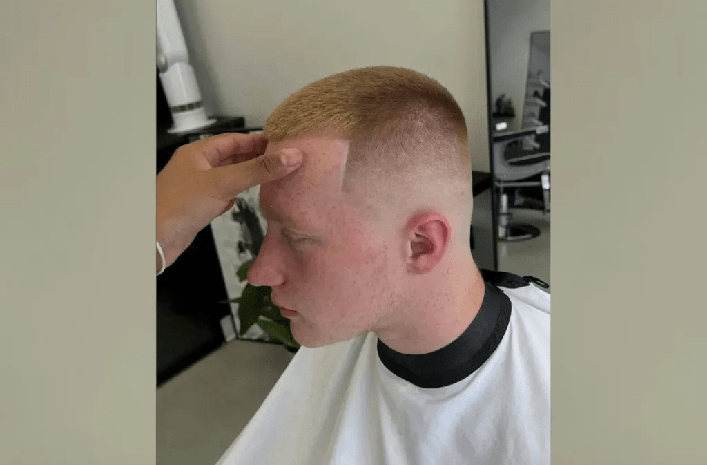 Middle Bald Fade Haircut