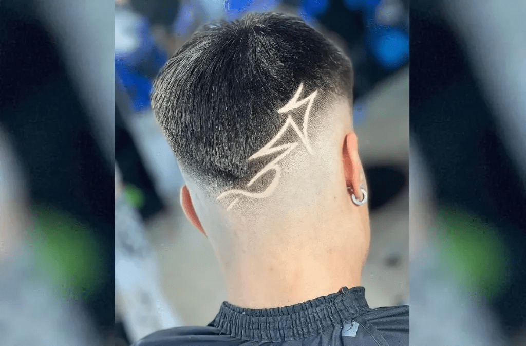 A Haircut With a Modern Fade and Design