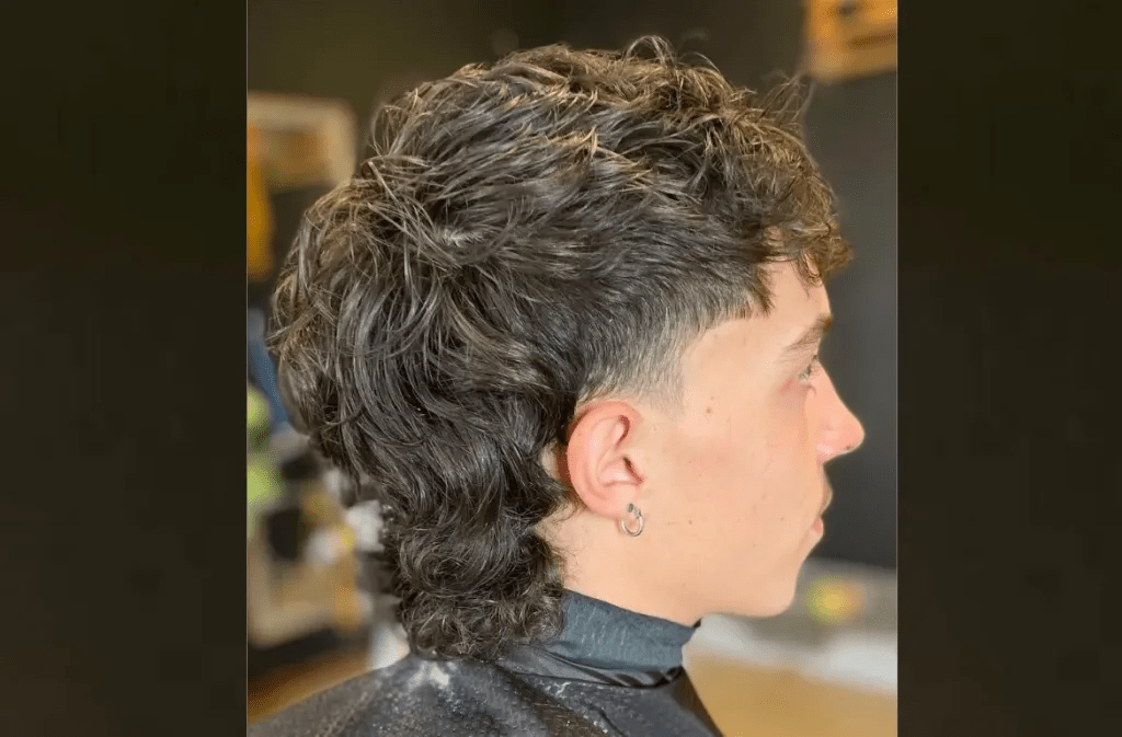 Wavy or Curly Mullet Cut