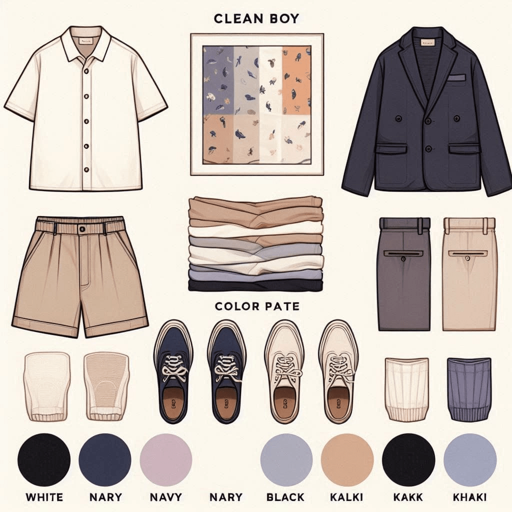 Color Palette and Prints for Clean Boy Style: