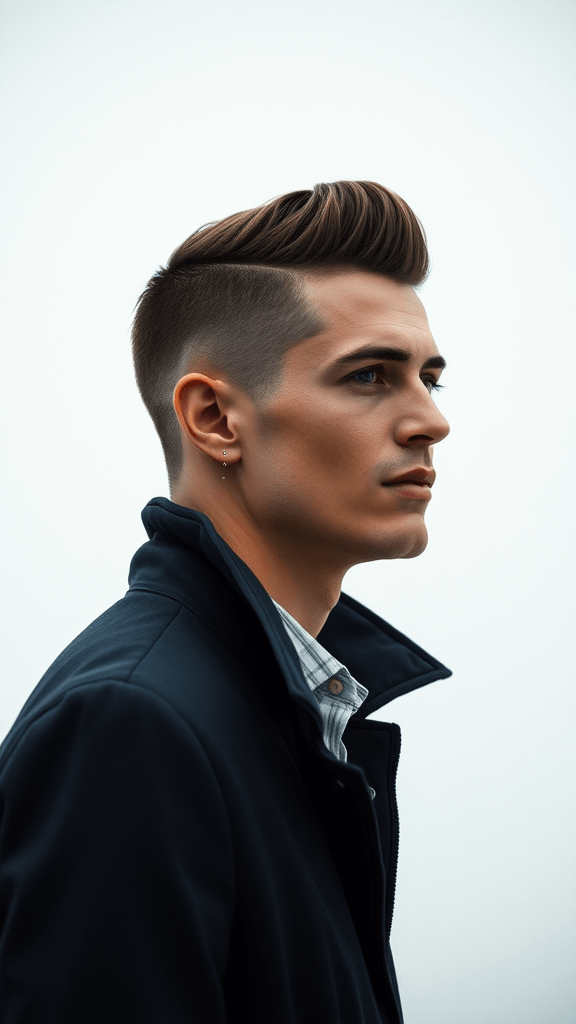 High and Tight with a Side Part Haircut