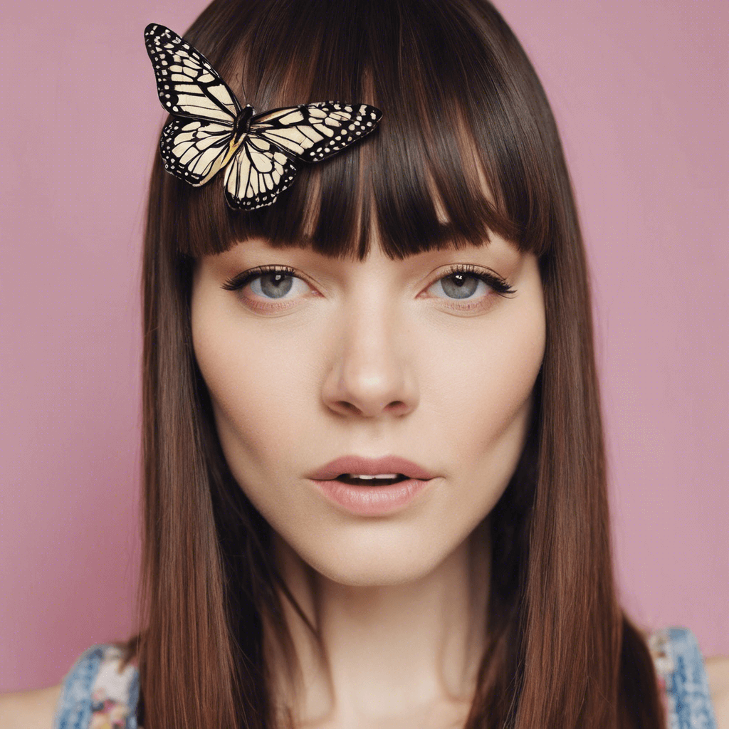 Butterfly Haircut with Blunt Bangs